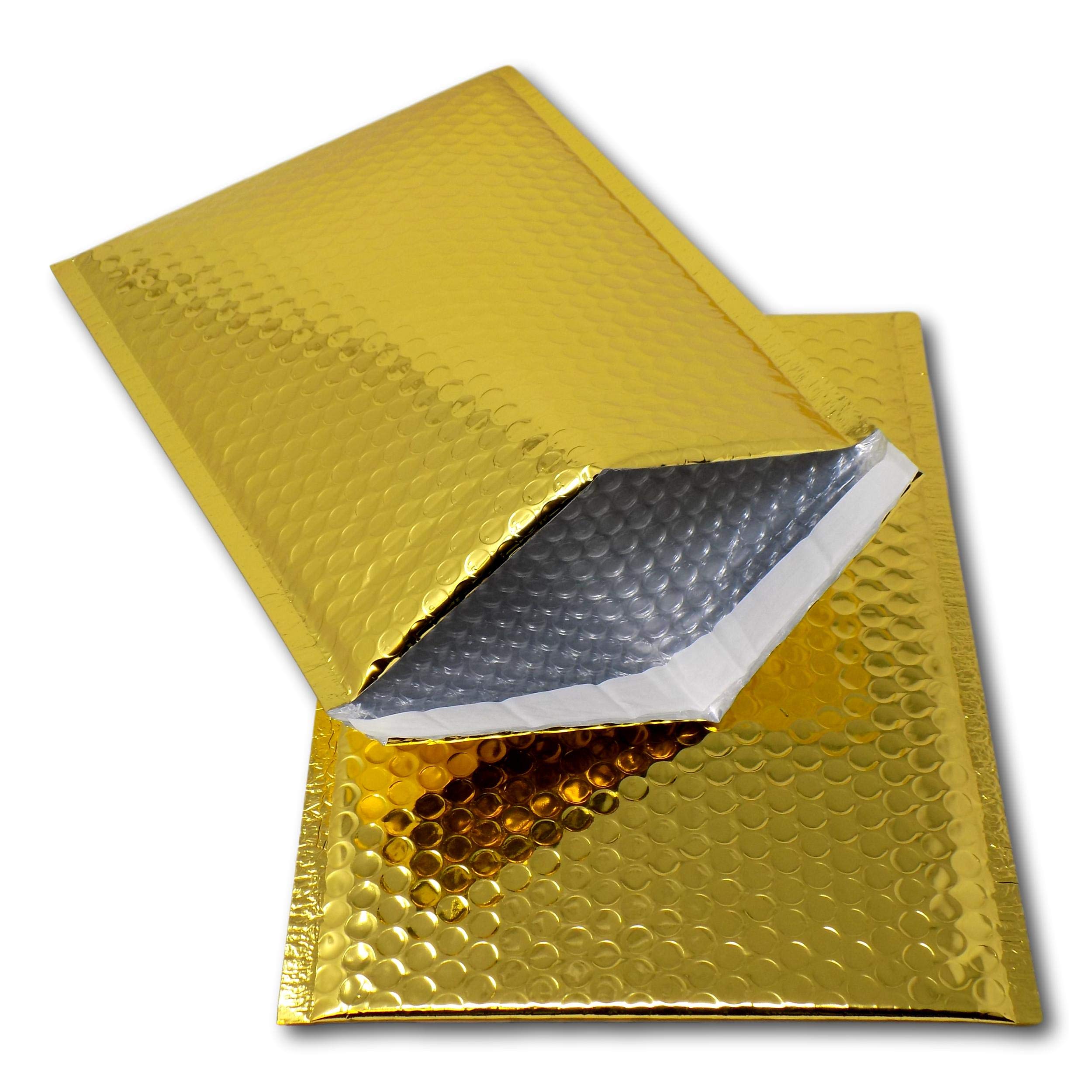 EPOSGEAR 10 Gold Shiny Metallic Foil Bubble Padded Bag Mailing Envelopes - Perfect for Marketing, Promotions or and Alternative to Gift wrap (A3 / C3-450mm x 320mm)