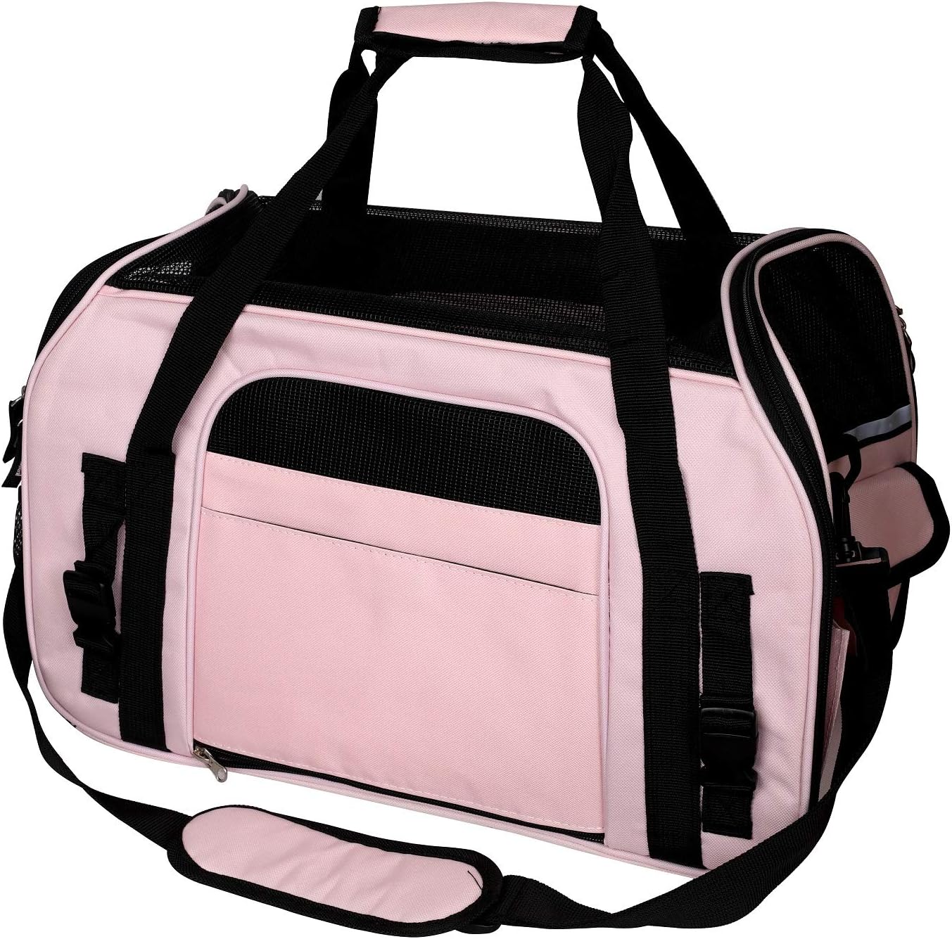FluffyPal Soft-Sided Pet Carrier for Small Medium Cat, Puppy Travel Bag, Airline Approved Escape Proof Handbag