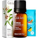 Cistus Essential Oil for Skin, Hair &amp; Diffuser - 0.34 Fl Oz | Cistus Oil for Smooth Looking Skin, made for Fine Lines &amp; Dullness, Serums &amp; Creams for Daily Face Care