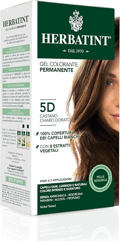 Herbatint Hair Dye 5D Light Golden Chestnut 60 ml Kit
