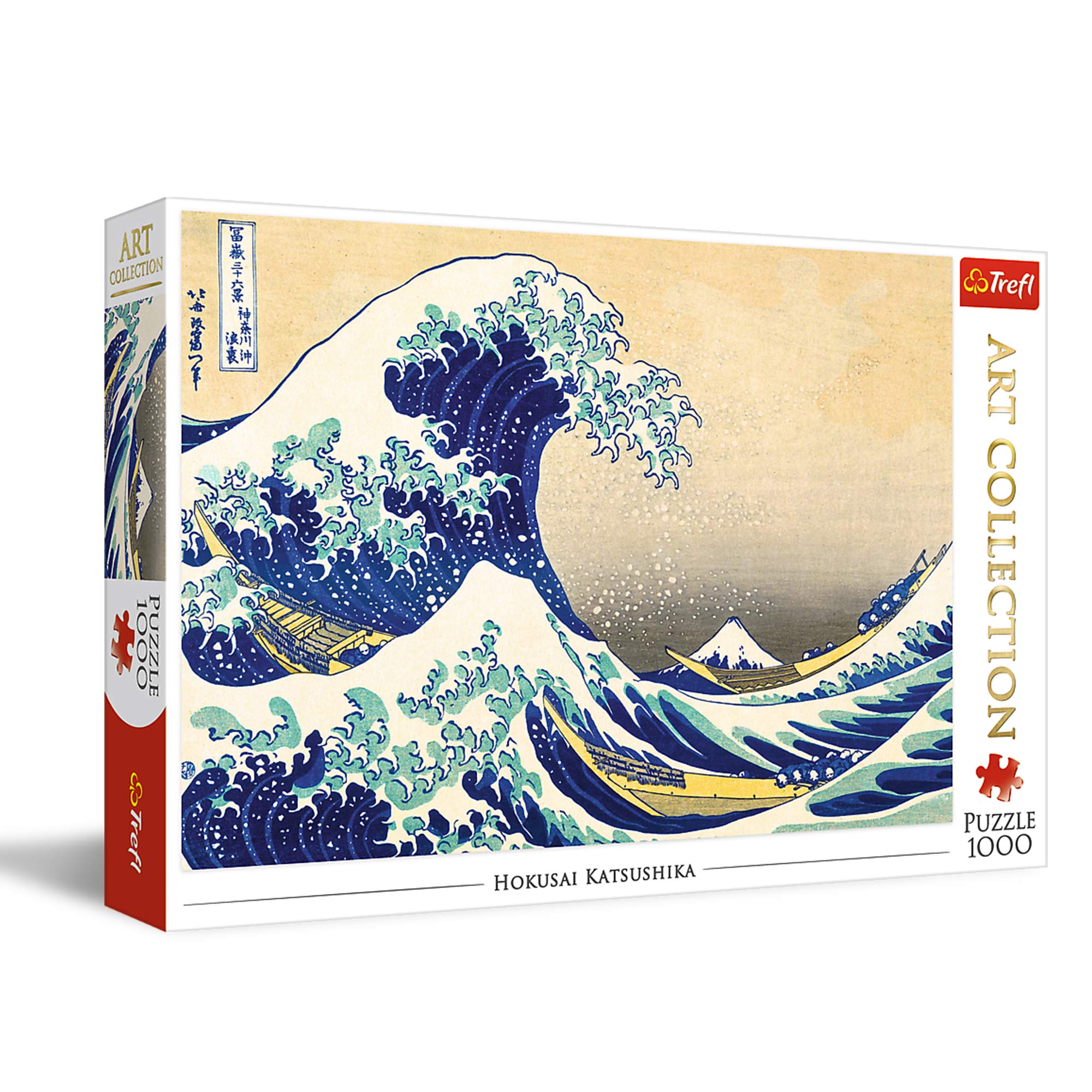 Trefl 1000 Elements Premium Art Collection for Adults and Children 12+ Years and Above Jigsaw Puzzle, Colour The Great Wave of Kanagawa-Hokusai Katsushika WPU-10521-01-002-01