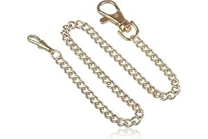 CHARLES-HUBERT PARIS Charles-Hubert, Paris 3548-G Stainless Steel Gold-Plated Pocket Watch Chain