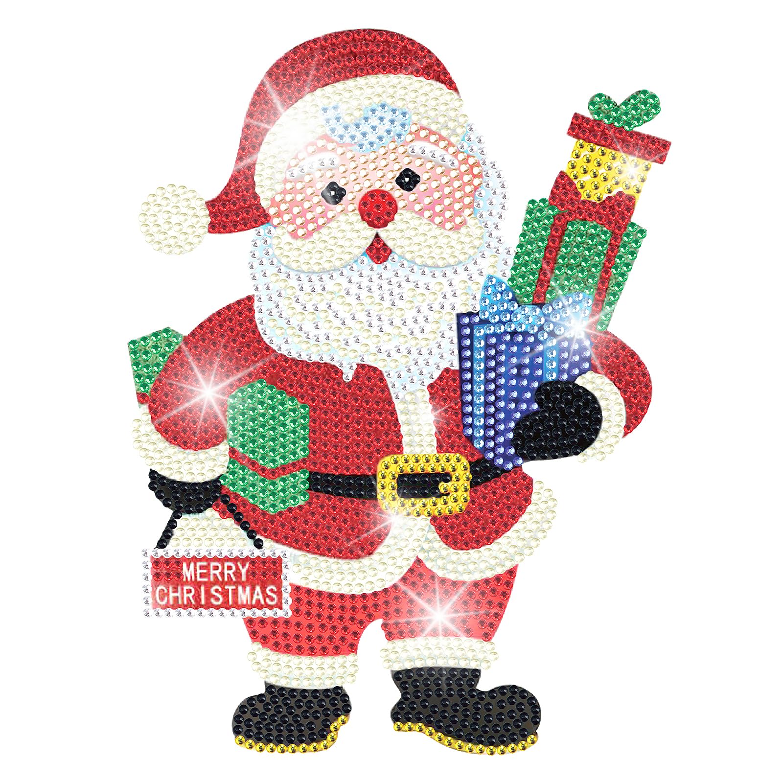 CAYUDEN Diamond Art Kit, 5D Christmas Stand Up Tabletop DIY Diamond Painting Accessories for Kids Christmas Gem Painting Arts and Crafts for Adult Desktop Ornaments Diamond Art Tabletop for Xmas Decor