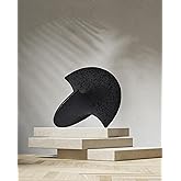 UPWOIGH Black Ceramic Inspired Decor, 5.12x7.28x5.12 in Handmade Premium Personalized Ceramic Balancing Sculpture for Living 