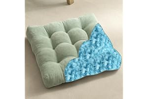 YZ HOME Meditation Cushion Floor Pillow - Large Square Floor Pillow for Adults Sitting with Shredded Blue Memory Foam Filling Cushions for Classroom Yoga Tatami Living Room Outdoor,Grey, 20x20x4 Inches