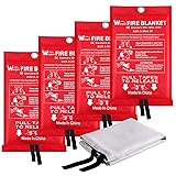 Wucgea Fire Blanket for Home and Kitchen - 4 pack