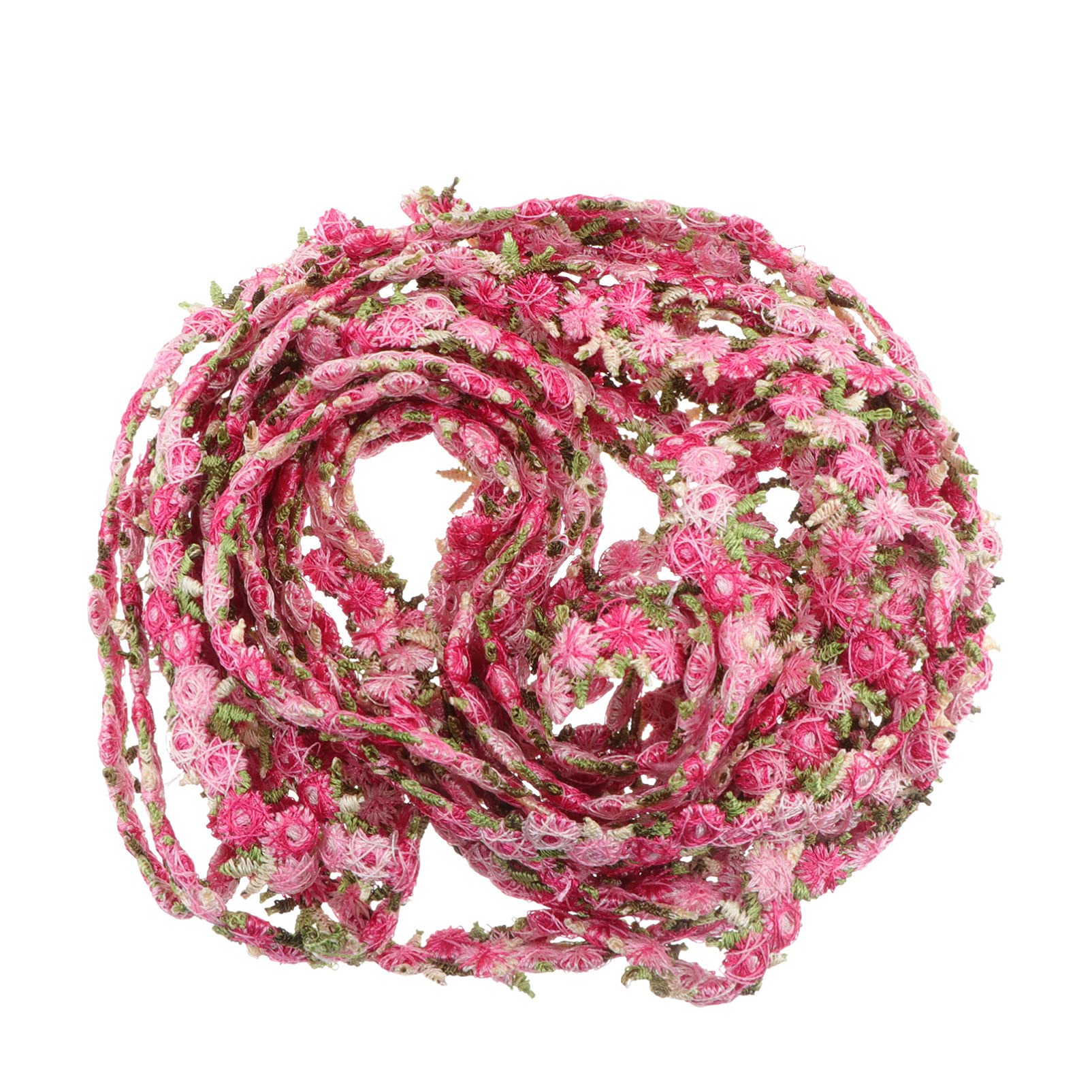 Milisten Rose Flower Sewing Lace Trim Ribbon Flower Embroidery Edge Trim for Sewing or Craft Decoration Watermelon Red