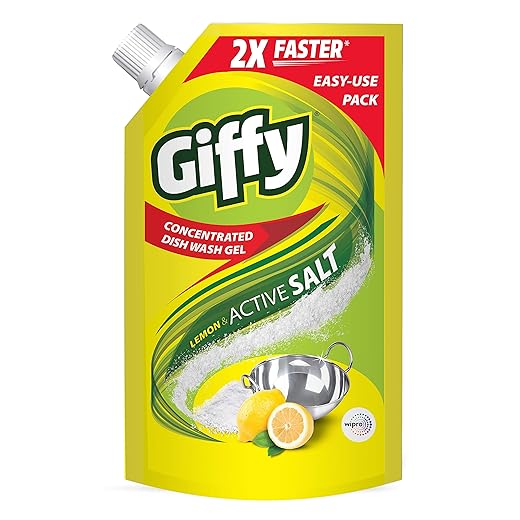 Giffy Lemon & Active Salt Dish Wash, 1000ml