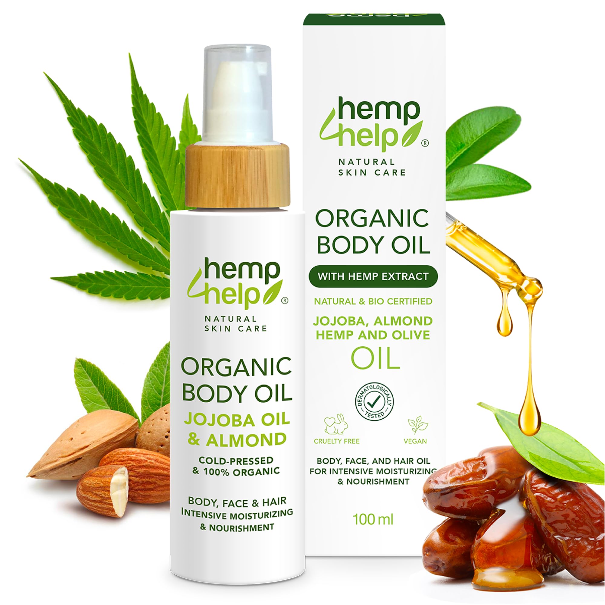 Ancient Egyptian Organic Skin Oil – Jojoba, Almond & Olive Oil Blend | 100ml | Cleopatra-Inspired Recipe for Body, Face & Hair Care for Glowing Healthy Skin - Cold-Pressed, Vegan & Cruelty-Free