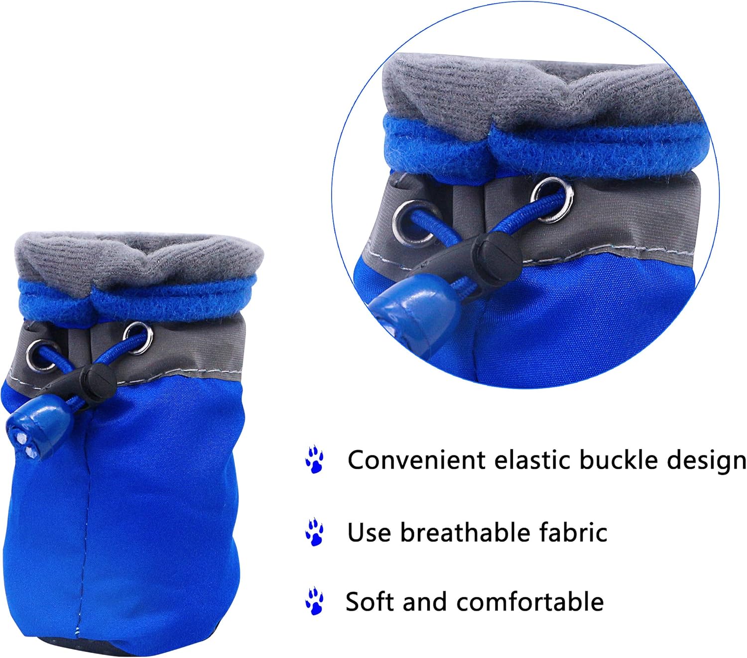YAODHAOD Dog Shoes,Anti Slip Dog Boots Paw Protector, These Comfortable Soft Soled Dog Shoes are with Reflective Straps - Image 5