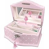 Elle Jewelry Box - Ballerina Jewelry Organizer and Swan Lake Wind-Up Music Box for Girls and Teens, Accessories and Keepsake 
