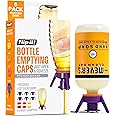 Flip-It! Bottle Emptying Kit – 6 Bottle Pack - No more wasted product - Fits most plastic bottles – 6 Base Caps, 6 Adapters –