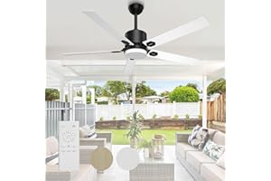BECLOG 60" Ceiling Fan with Light, Ceiling Fans Indoor Outdoor with Remote Ceiling Fan DC Motor with Lights LED for Patios, Bedroom, Farmhouse, Dining Room, Kitchen, Living Room