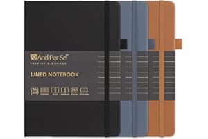 ⩓ Per Se Lined Journal Notebook (3 Packs), 160 Pages 100GSM Thick Paper, A5 Hardcover College Ruled Journals for Writing, 5.7