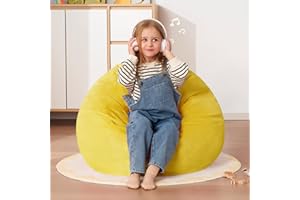 Homguava 2FT Bean Bags: 2' Bean Bag Chair with Memory Foam Filled,Comfy Beanbag Chairs Round Bean Bag Sofa with Dutch Velvet 