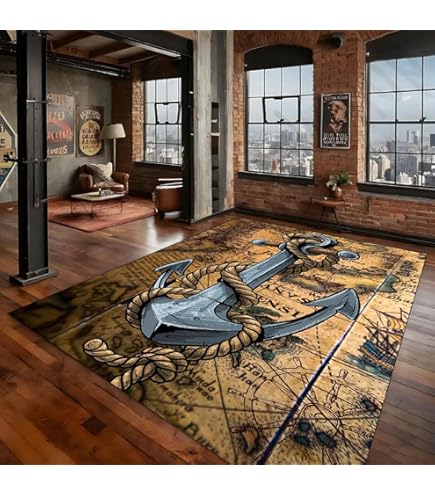 Amazon.com: Yoozitrees 4x5 Rug, Sailboat Rug, Nautical Colorful