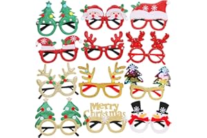 STARSIDE Christmas Party Glasses,12 PCS Christmas Party Glasses For Adults,Christmas Glitter Party Eyeglasses Frames,Xmas Holiday Glasses To Wear Bulk