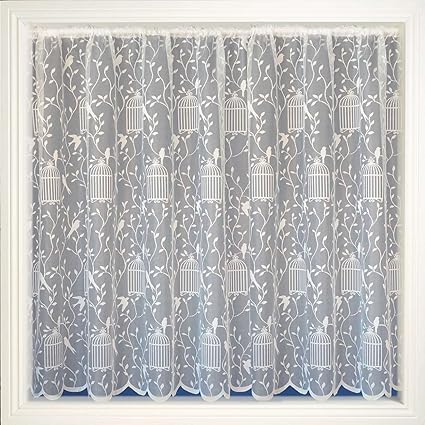 White Bird Cage Net Curtain Lace Curtains Songbird 40 Drop