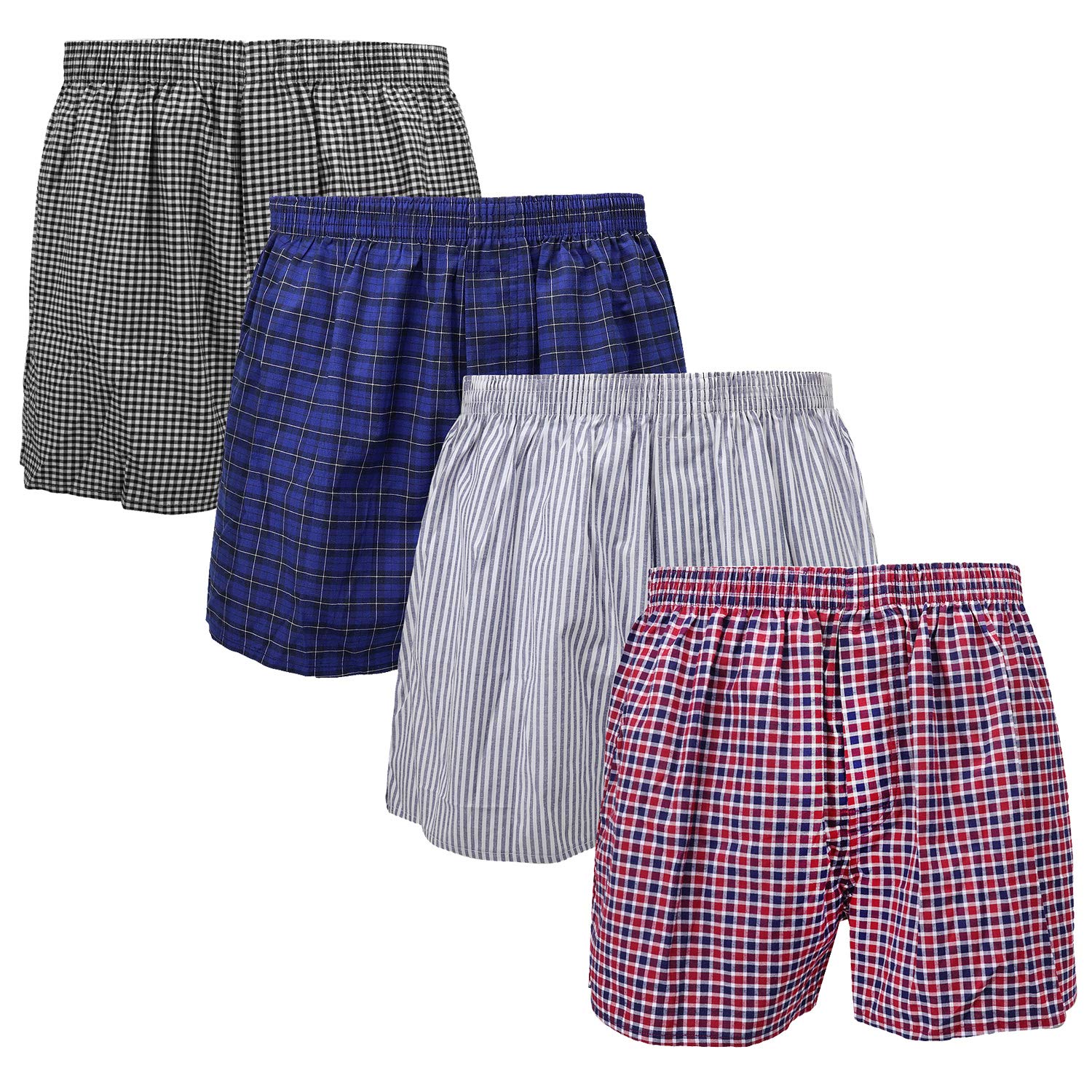 Photo 1 of Falari 4-Pack Men's Boxer Underwear 100% Cotton Premium Quality (XL 40-42, Group 1)