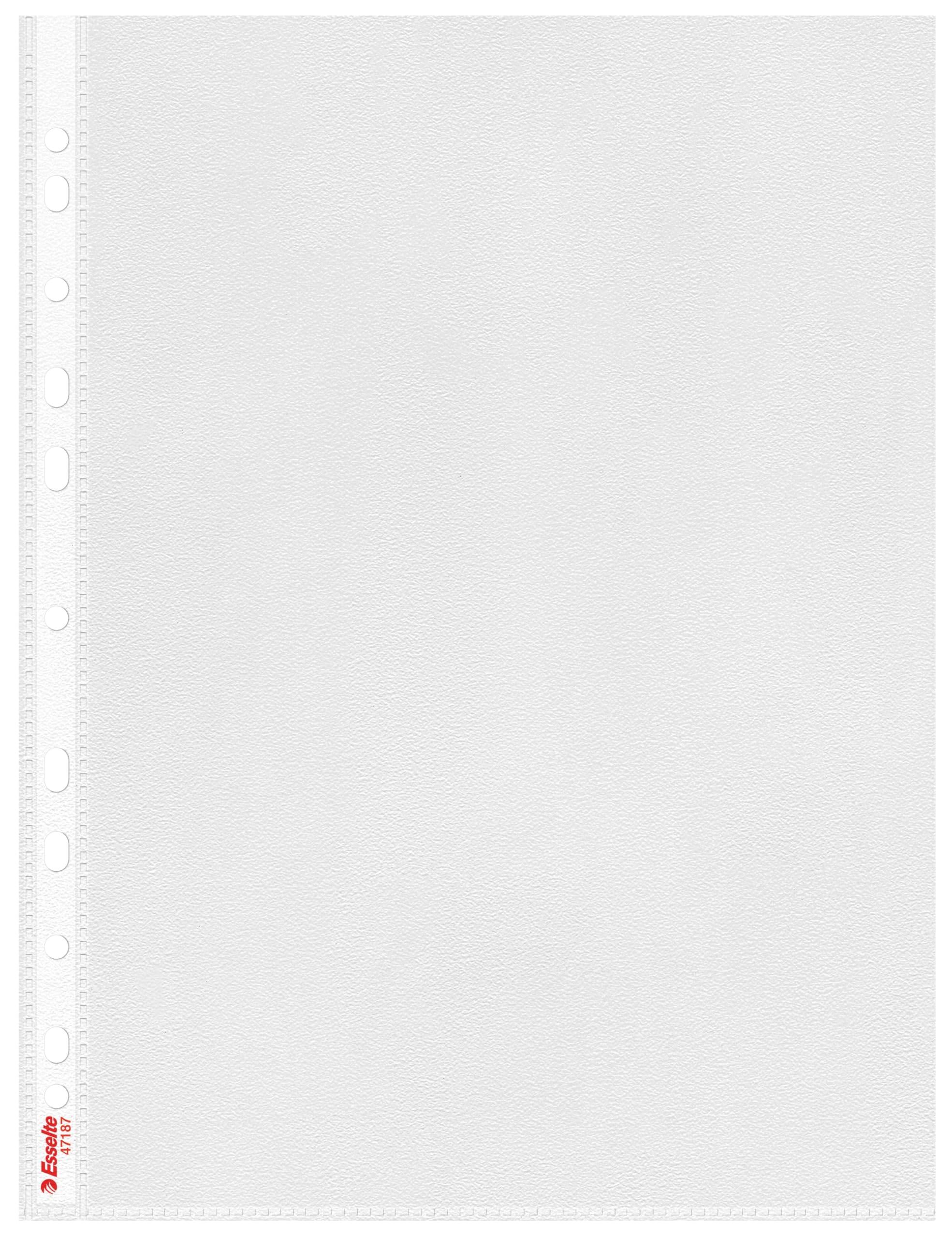 Esselte Heavy Duty Punched Pocket, Pack of 25, Holds up to 20 A4 sheets, Transparent, 115 Micron PP Material, 47187 — image 1