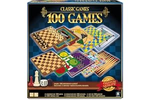 Merchant Ambassador: Classic Games, 100 Games, Enjoy 100 Different Games, Includes 5 Double-Sided Playing Boards, Fun for Children and Adults, For Ages 3 and up