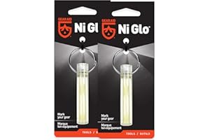 GEAR AID Ni Glo, 2” Glowing Keychain for Camping, Scuba and Night Fishing