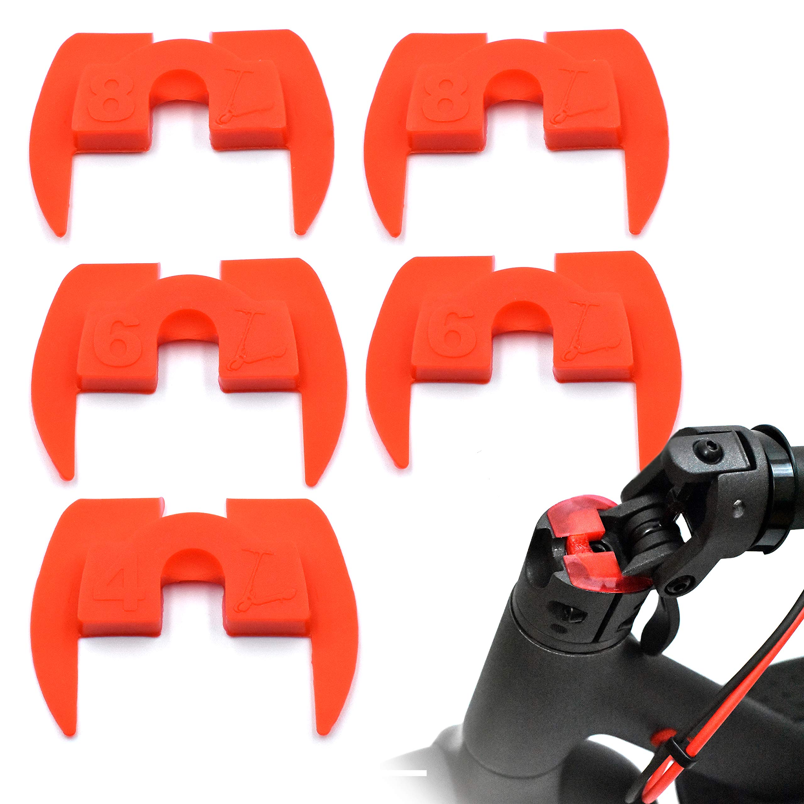 myBESTscooter - 6 Piece Rubber Vibration Dampers For Xiaomi M365 1S 3 Essential Pro 2 Avoid Damping Rubber Electric Scooter Replacement Part Accessory (Red)