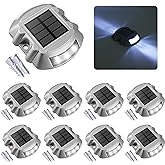 VOLISUN Solar Deck Driveway Dock Lights,Solar Pathway Lights,White 8 Pack | Solar Powered LED, IP68 Waterproof Led Outdoor Warning Step Marine Lights for Sidewalk Garden Yard