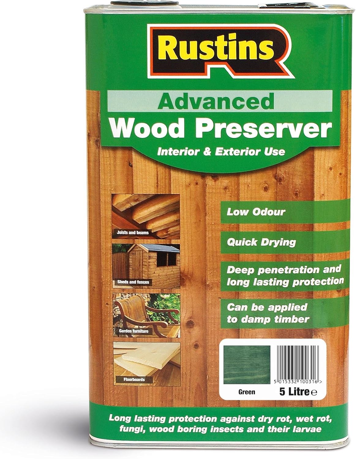 Rustins AWGN5000 Advanced Wood Preserver Green Amazon.co.uk DIY & Tools
