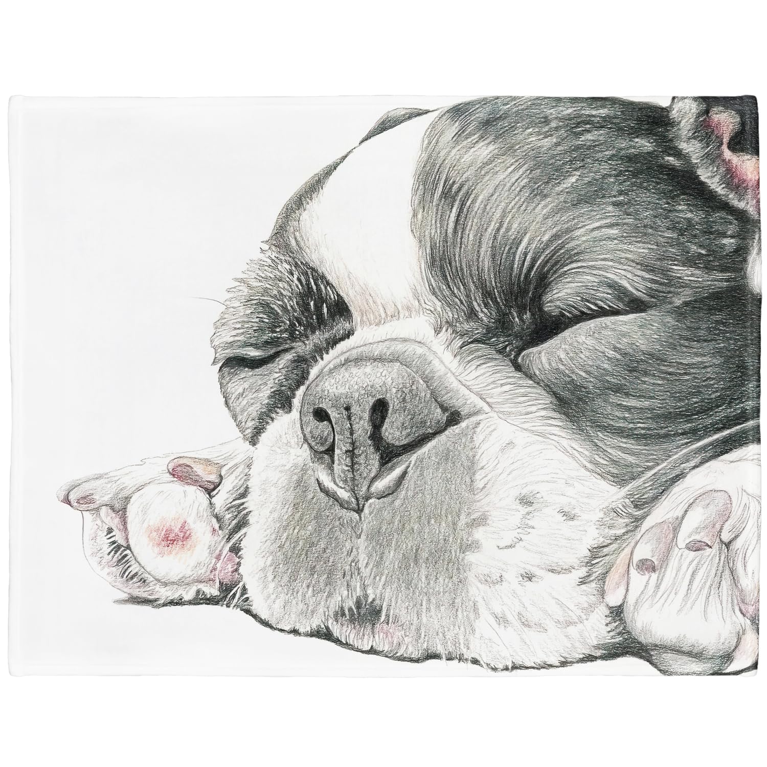 YISUMEI - Soft Fleece Blanket - Sleepy French Bulldog, 150 x 200 cm Throw Suitable for Sofa or Bed