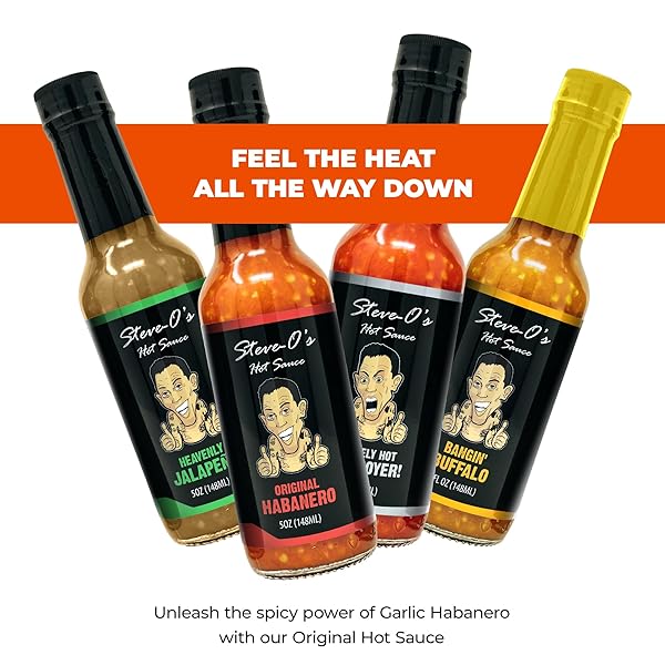 STEVE-O’S HOT SAUCE – HABANERO HOT SAUCE | GARLIC HABANERO HOT SAUCE FOR TACOS, BURGERS, NACHOS, EGGS, BBQ (148 ML)