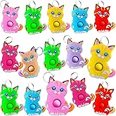20 Packs Bulk Cats Mini Pop Keychain fidgets Bubble hoilday Summer Party Favors Classroom Students Gifts Teacher