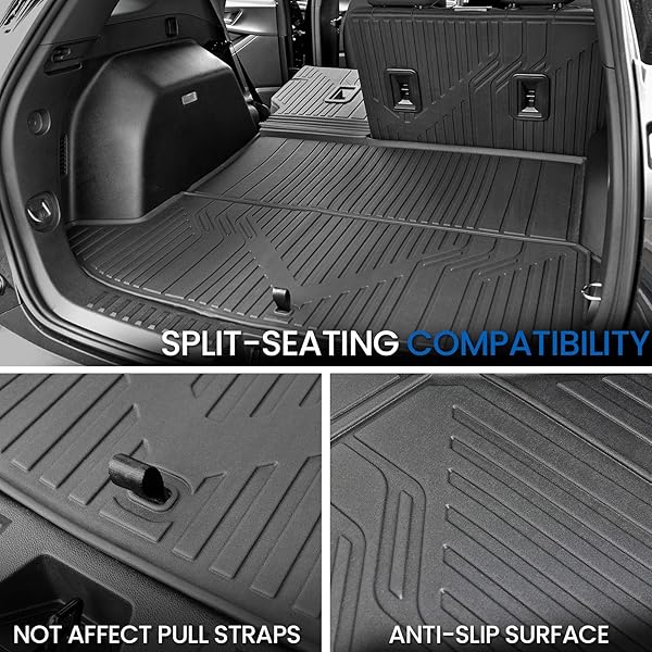JOULARISE CARGO MAT WITH BACKREST MAT FOR 2025-2026 CHEVY EQUINOX(ONLY GAS)/GMC TERRAIN, ALL WEATHER TPE TRUNK CARGO MAT CAR ACCESSORIES FOR CHEVROLET EQUINOX LT RS ACTIV
