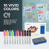 Volcanics Whiteboard Pens 12 Pack Fine Tip Dry Erase Markers Magnetic Eraser view 5