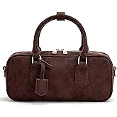 Preelyxir Faux Suede Crossbody Bags for Women,Fall and Winter Handbags purse, Stylish Compact Design Shoulder Barrel Bag