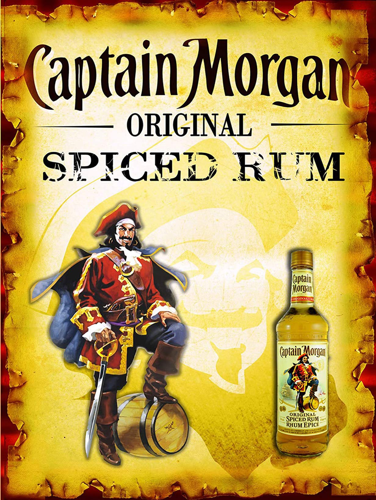 Captain Morgan Original spiced Rum Retro Metal Tin wall Sign/Plaque Wall Bar Pub