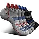 BULLIANT Men Running Socks 6Pairs-Ankle Athletic Socks Wicking Cushioned for Men Walking-Arch Compression Support