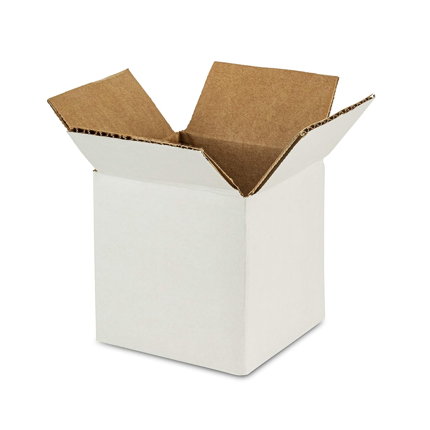 Sturdy White Corrugated Cardboard Boxes for Shipping and Mailing Size 4" x 4" x 4" By MT Products (15 Pieces): Home Improvement