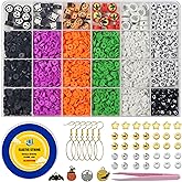 JULIMAIDONG 3000+pcs Halloween Polymer Clay Beads Charms Friendship Bracelet Necklace Earring Jewelry Making kit, Accessories for Arts Crafts DIY Gifts for Women Girls (Halloween Style 2 (3000PCS)