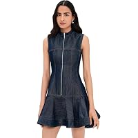 alice + olivia Women's Lucy Rolled Sleeve Mini Shirt Dress, Ivy Romance, 10  at Amazon Women's Clothing store