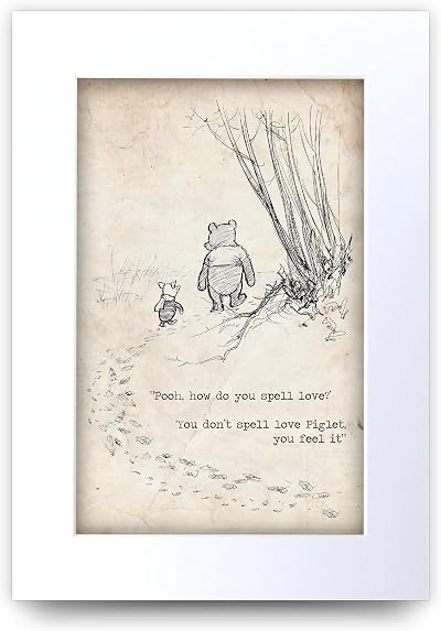 HWC Trading Winnie the Pooh Spell Feel Love A4 Printable Nursery Quote