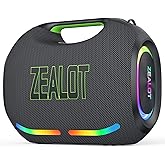 ZEALOT ZE21 250W Portable Bluetooth Speaker, Loud Wireless Speakers IPX6 Waterproof Subwoofer Speaker with LED Light, 40H Playtime, Custom EQ, Powerful Bass Outdoor Speaker for Party, Outdoor, Pool