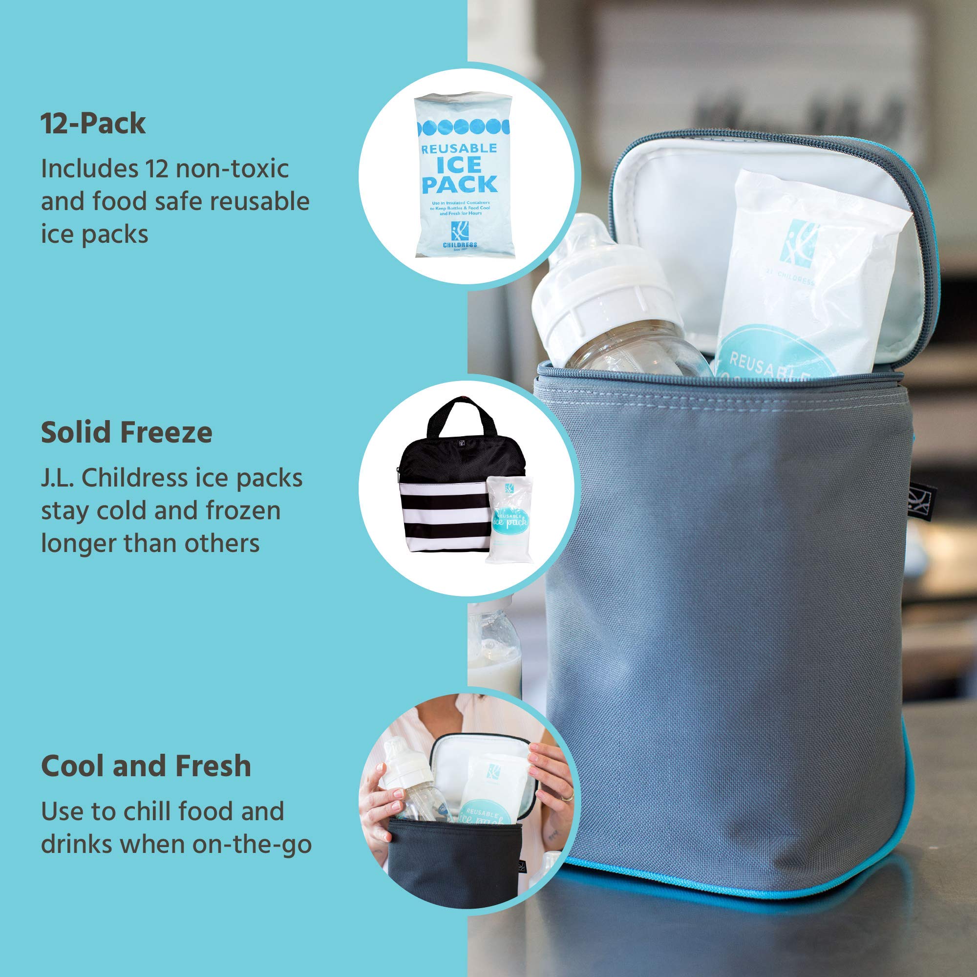 J.L. Childress Reusable Ice Pack Shelf Display, 12-Pack