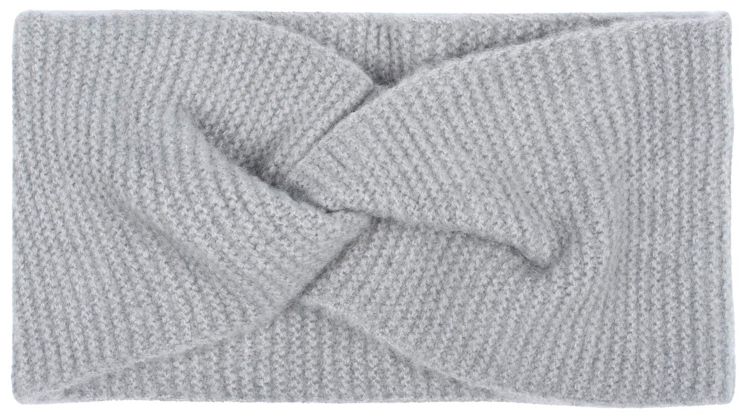 styleBREAKER Ladies fine knit headband with twist knot, warm winter hairband, headband 04026047, color:Grey