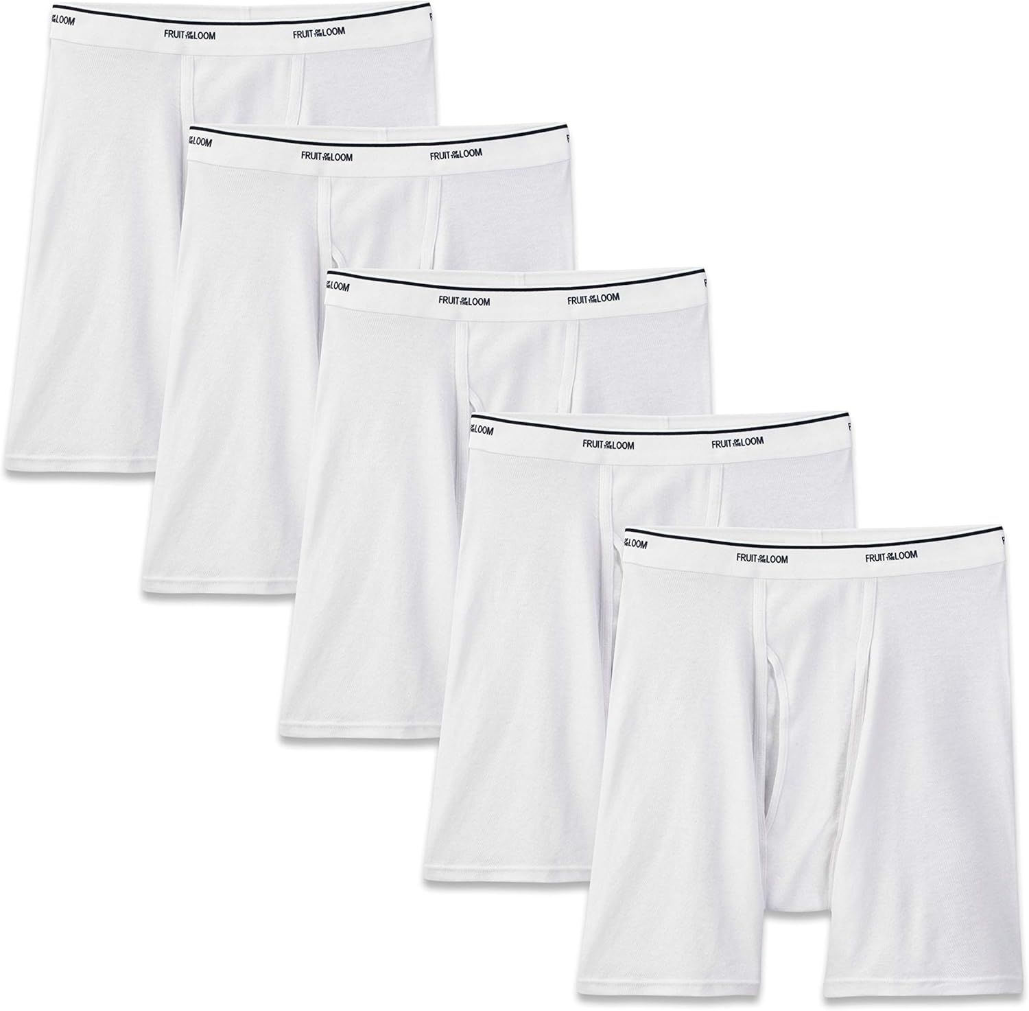 Fruit of the Loom Men's 5Pack No Ride Up White Boxer Brief Amazon.ca