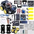 Elegoo UNO Project Smart Robot Car Kit with Four-wheel Drives, UNO R3, Link Tracking Module, Ultrasonic Sensor, Bluetooth module, Remote, ect. Newest Intelligent and Educational Toy Car for Kids