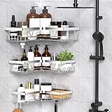 KEGII Corner Shower Caddy No Drill Stick On Silver Stainless Steel view 2