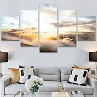 SIGNWIN 5 Panel Canvas Wall Art Colors of The Sky for Home Decorations Ready to Hang - 60