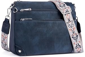 Lexiyat Crossbody Bags for Women Rfid Travel Crossbody Purses Leather Handbags Medium Shoulder bag with Adjustable Strap