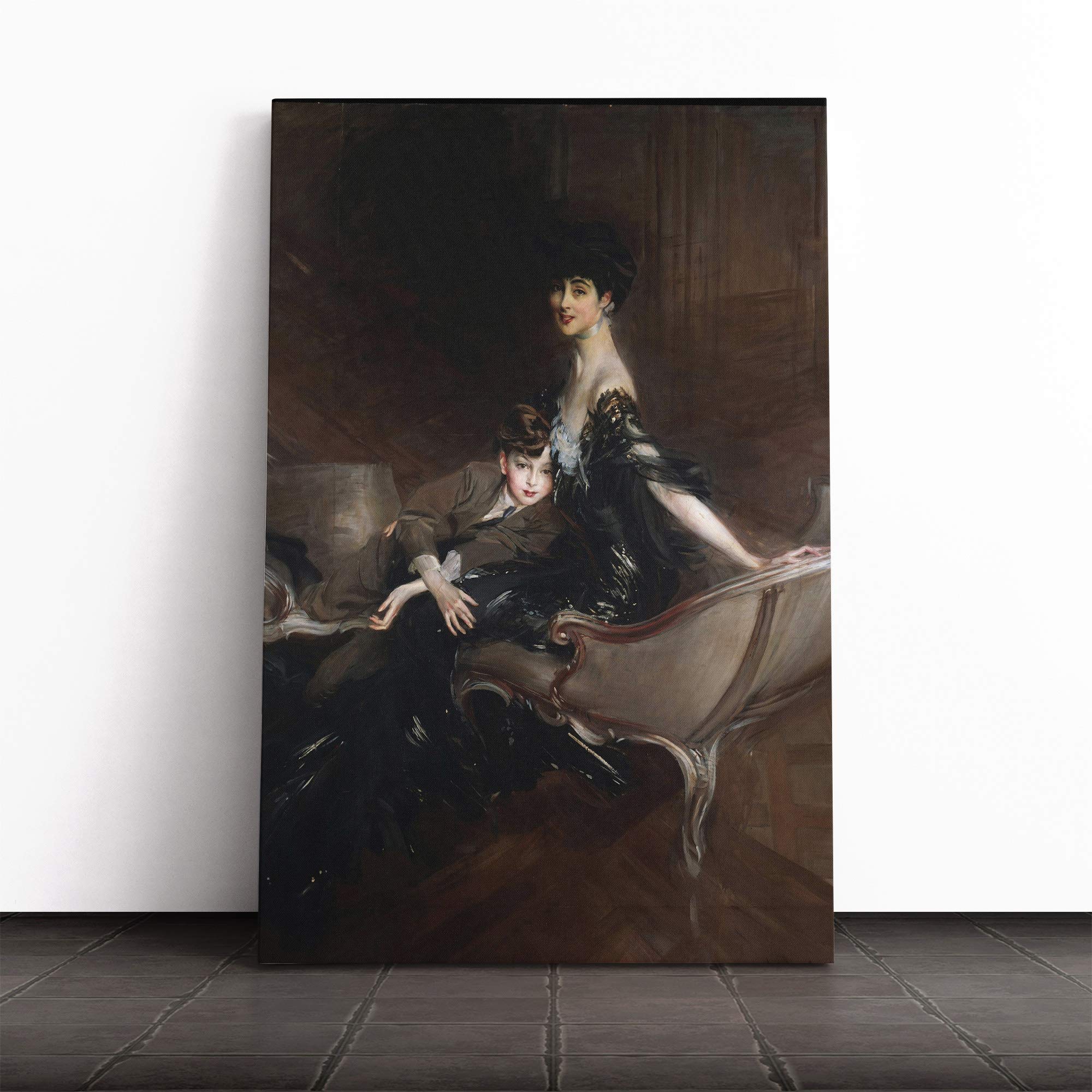 Giovanni Boldini Portrait of Consuelo Vanderbilt Canvas Print | Gallery Wrapped 30mm Frame Wall Art | 20x14 inches | Ready to Hang | Modern People Picture | Living Room Bedroom Lounge Office